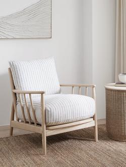 John Lewis Cookham Armchair, Light Leg - view 2, Trio Stripe