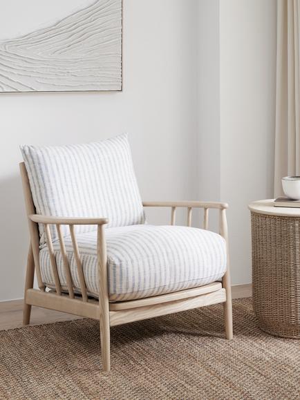 John Lewis Cookham Armchair, Light Leg - view 2, Trio Stripe