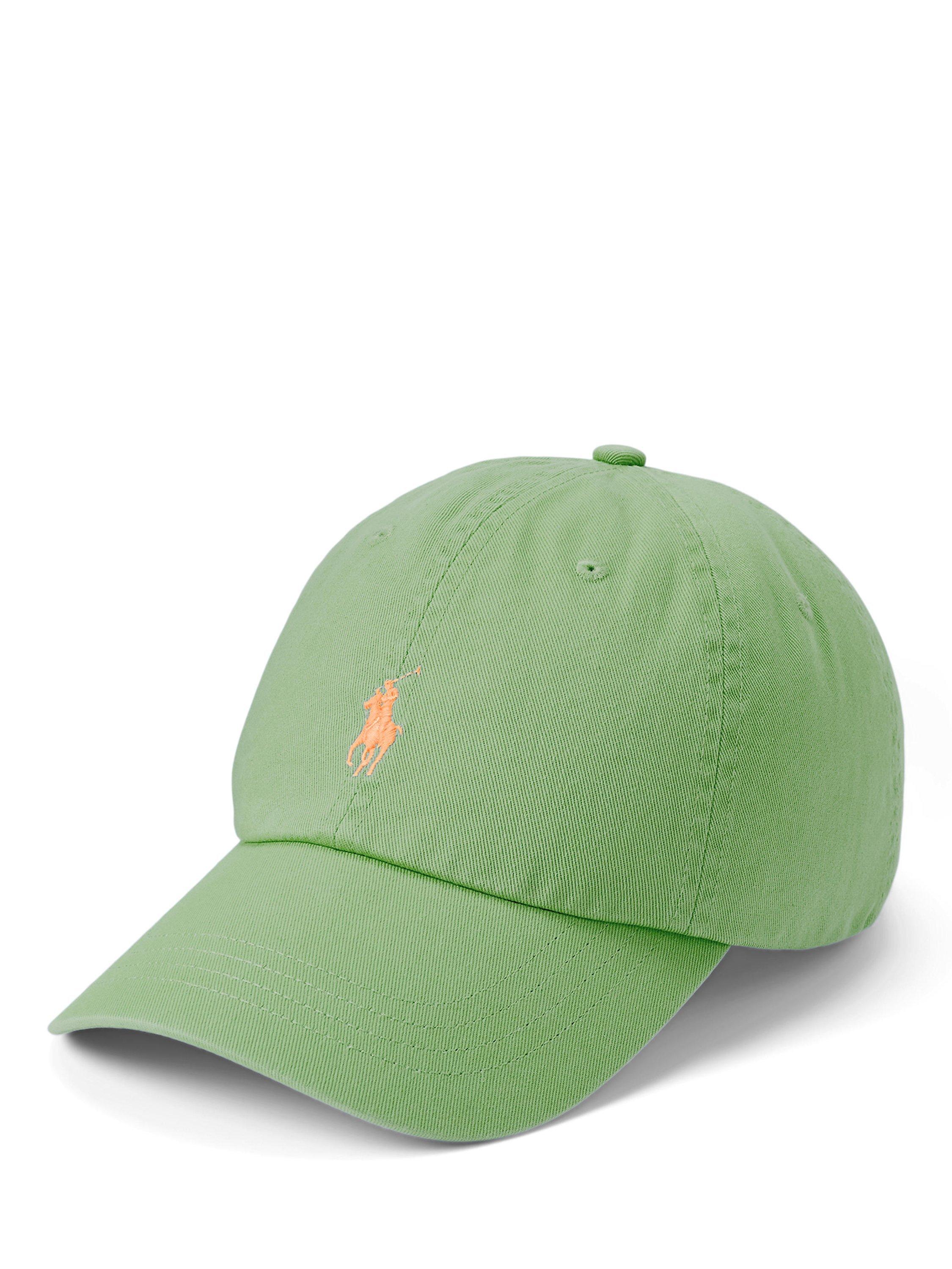 Product image 1 of 3, which shows Ralph Lauren Cotton Logo Baseball Cap, Outback Green