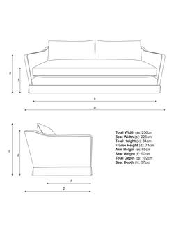 John Lewis x Sanderson Islington Newnham Courtney Grand 4 Seater Sofa - view 2, Rose And Peony Alum/Peach Putty