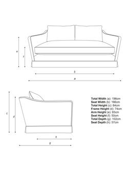 John Lewis x Sanderson Islington Newnham Courtney Medium 2 Seater Sofa - view 2, Rose And Peony Alum/Peach Putty