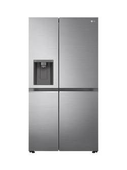 LG OUTLET GSLV71MCTD Freestanding 60/40 American Fridge Freezer, Like New, Matte Black, Shiny Steel