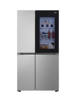 LG OUTLET InstaView GSVV80PYLL AM Freestanding 60/40 American Fridge Freezer, Like New, Prime Silver, Prime Silver