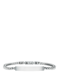 Orelia Curved ID Plaited Bracelet, Silver