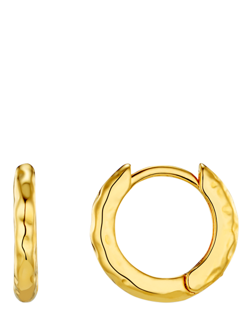 Product image 1 of 1, which shows Orelia Polished Molten Micro Hoop Earrings, Pale Gold