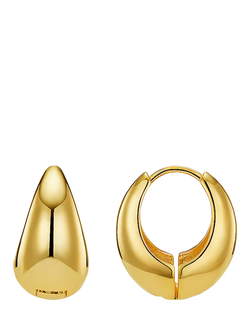 Orelia Polished Domed Taper Hoop, Pale Gold, Pale Gold