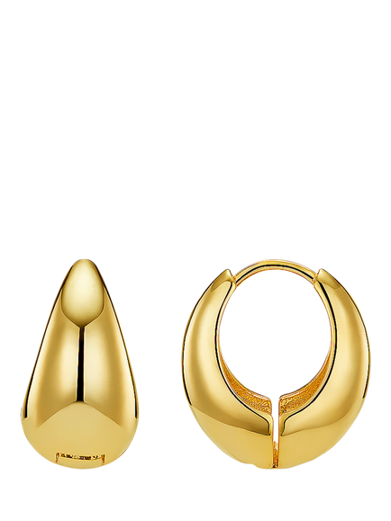 Orelia Polished Domed Taper Hoop, Pale Gold, Pale Gold
