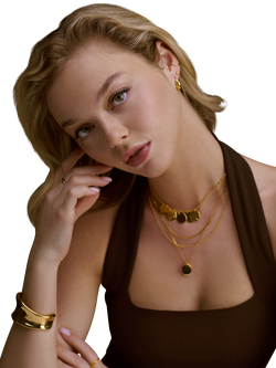 Orelia Polished Domed Taper Hoop, Pale Gold - view 2, Pale Gold