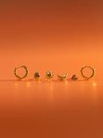 Orelia Micro Molten Earrings, Pack of 6, Pale Gold