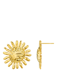 Orelia Molten Sun Stud Earrings, Pale Gold