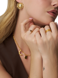 Orelia Molten Sun Stud Earrings, Pale Gold