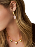 Orelia Statement Coin Pearl Drop Earrings, Pale Gold