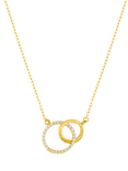 Orelia Pave Interlock Circle Necklace, Pale Gold