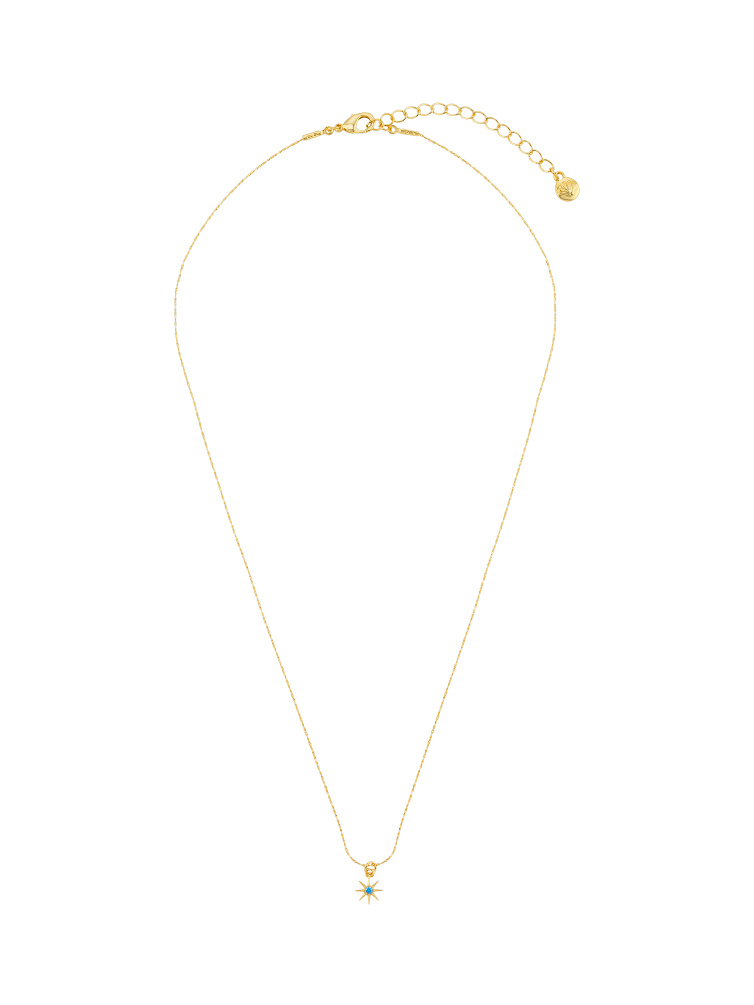 Product image 1 of 3, which shows Orelia Birthstone Aquamarine Necklace, March