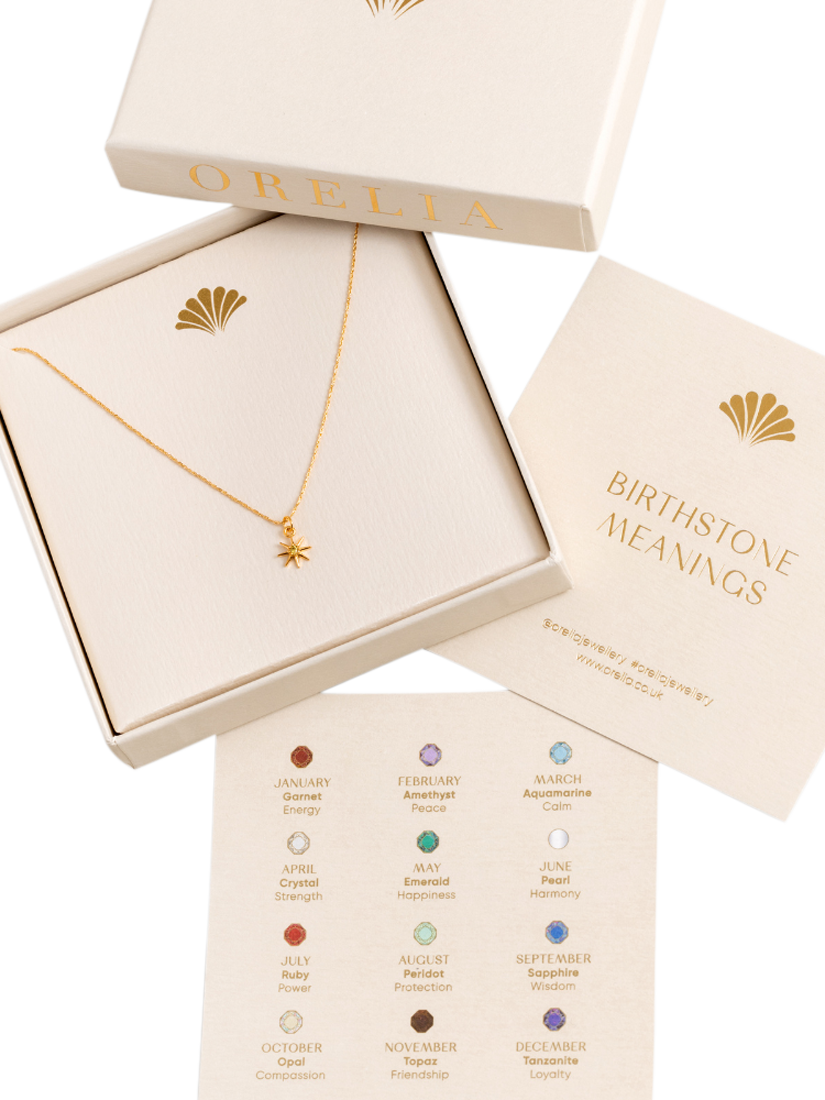 Product image 3 of 3, which shows Orelia Birthstone Peridot Necklace, August