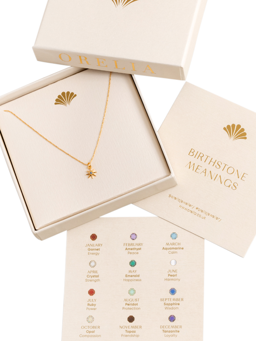 Product image 3 of 3, which shows Orelia Birthstone Sapphire Necklace, September