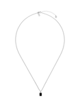 Orelia Rectangle Black Agate Pendant, Silver