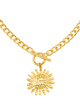Orelia Chunky T-Bar Sun Necklace, Pale Gold