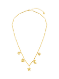 Orelia Molten Charm Necklace, Pale Gold