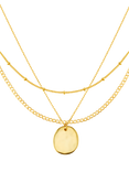 Orelia Multirow Coin Necklace, Pale Gold