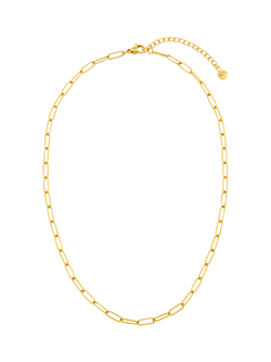 Orelia LUXE Waterproof Fine Oval Link Chain Necklace, Pale Gold, Pale Gold