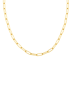 Orelia LUXE Waterproof Fine Oval Link Chain Necklace, Pale Gold - view 2, Pale Gold