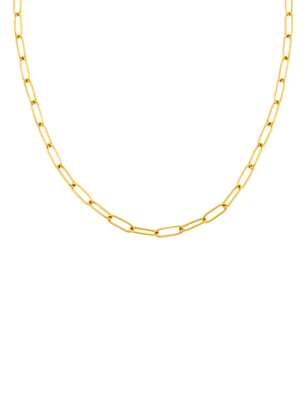 Orelia LUXE Waterproof Fine Oval Link Chain Necklace, Pale Gold - view 2, Pale Gold