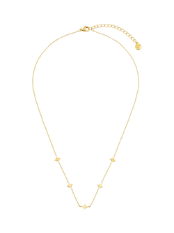 Orelia LUXE Waterproof Fine Stationed Mini Starburst Necklace, Pale Gold, Pale Gold