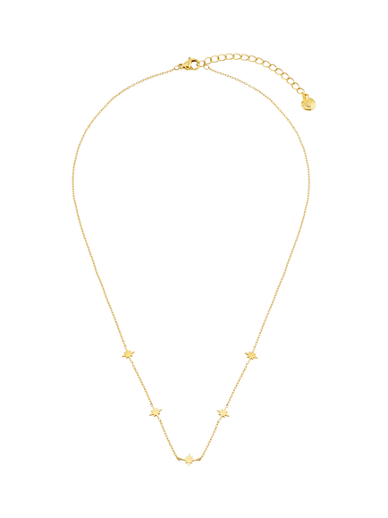 Orelia LUXE Waterproof Fine Stationed Mini Starburst Necklace, Pale Gold, Pale Gold
