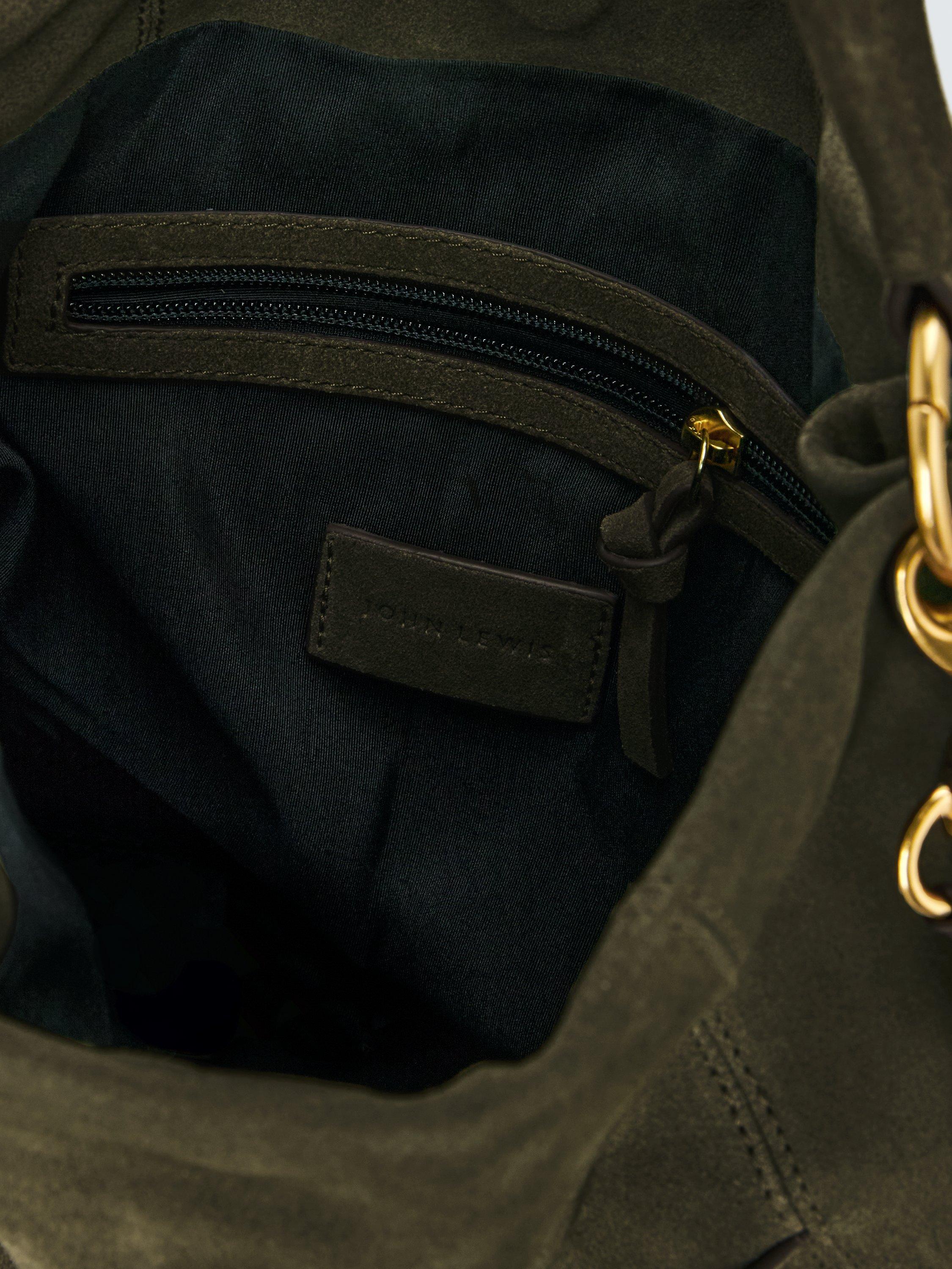 Product image 5 of 6, which shows John Lewis Aubrey Suede Hobo Bag, Khaki