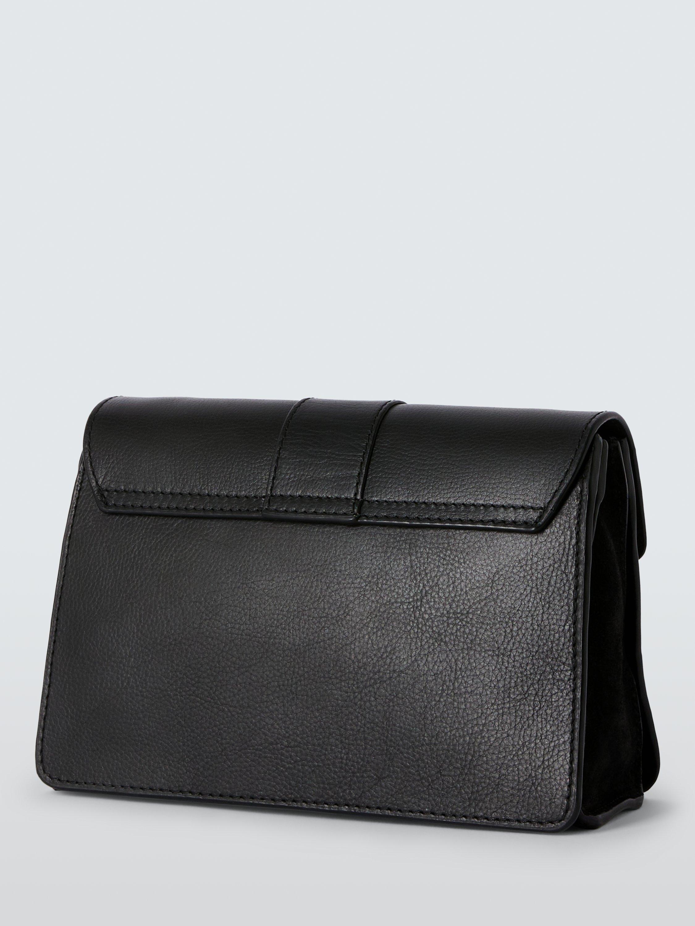 Product image 3 of 6, which shows John Lewis Leather Dog Clip Crossbody Bag, Black
