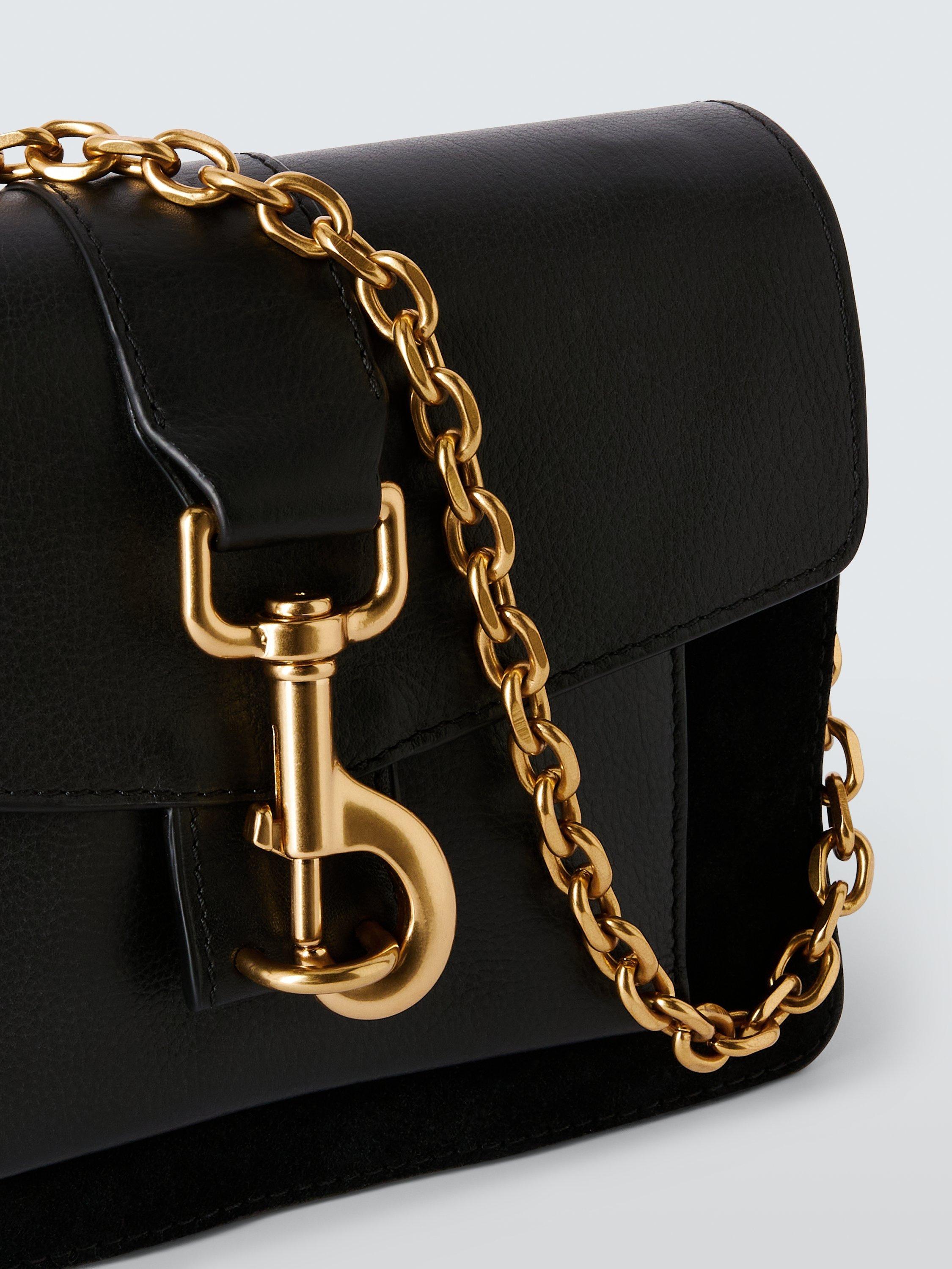 Product image 5 of 6, which shows John Lewis Leather Dog Clip Crossbody Bag, Black