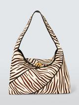 John Lewis Intentional Hair Leather Tote Bag, Zebra