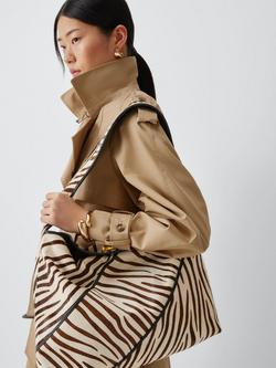 John Lewis Intentional Hair Leather Tote Bag, Zebra - view 2, Zebra