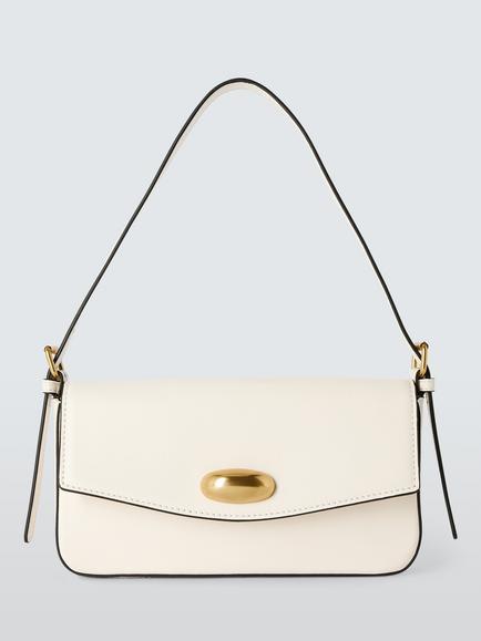 John Lewis Intentional Leather Mini Shoulder Bag, White, White