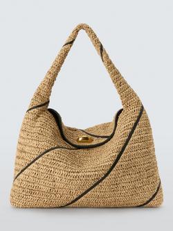 John Lewis Raffia Maxi Hobo Bag, Neutrlal Raffia