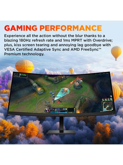 HP OMEN 34c HDR Wide Quad HD Curved Gaming Monitor, 34”, Black - view 2, Black