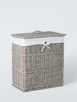 John Lewis Willow Double Laundry Basket, Grey, Grey
