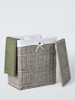 John Lewis Willow Double Laundry Basket, Grey - view 2, Grey