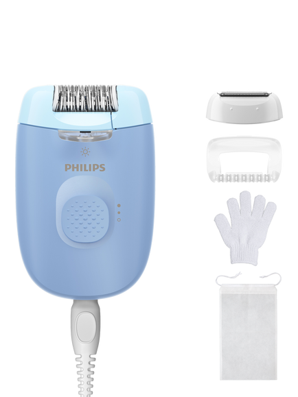 Philips 4000 Series BRE247/00 Epilator, Blue - view 2, Blue