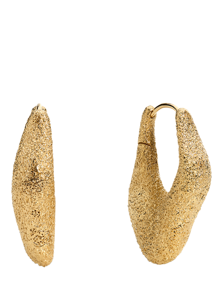 Monica Vinader Antica Medium Textured Hoop Earrings, Gold, Gold