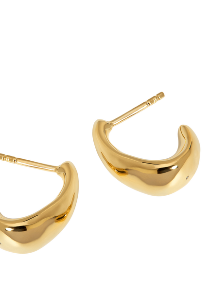 Monica Vinader Antica Small Hoop Earrings, Gold - view 2, Gold