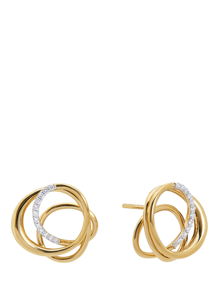 Monica Vinader Nura Pave Diamond Wrap Earrings, Gold, Gold