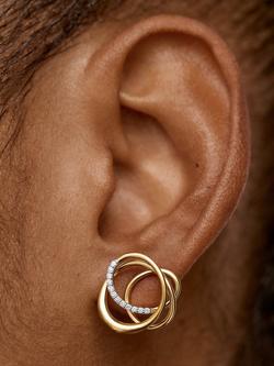 Monica Vinader Nura Pave Diamond Wrap Earrings, Gold - view 2, Gold