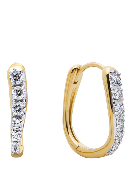 Monica Vinader Riva Lab Grown Diamond Horseshoe Hoop Earrings, Small, Gold