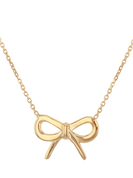 IBB 9ct Gold Adjustable Bow Necklace, Gold, Yellow Gold