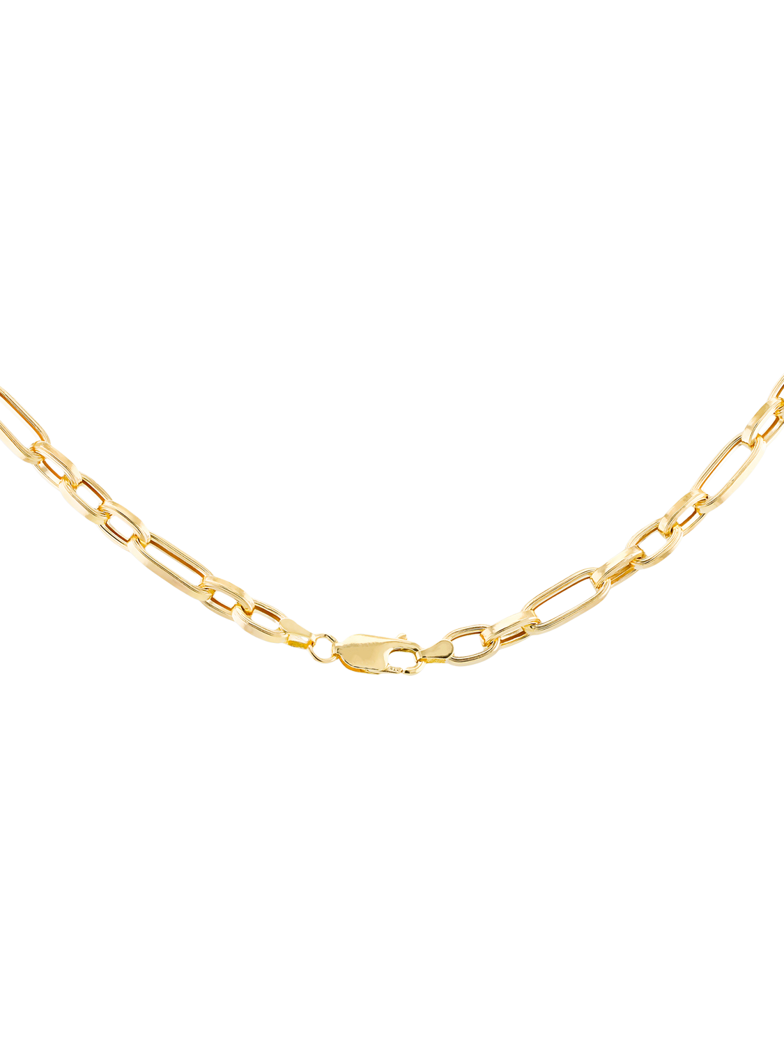 Product image 4 of 4, which shows IBB 9ct Yellow Gold Fancy Figaro Chain Necklace