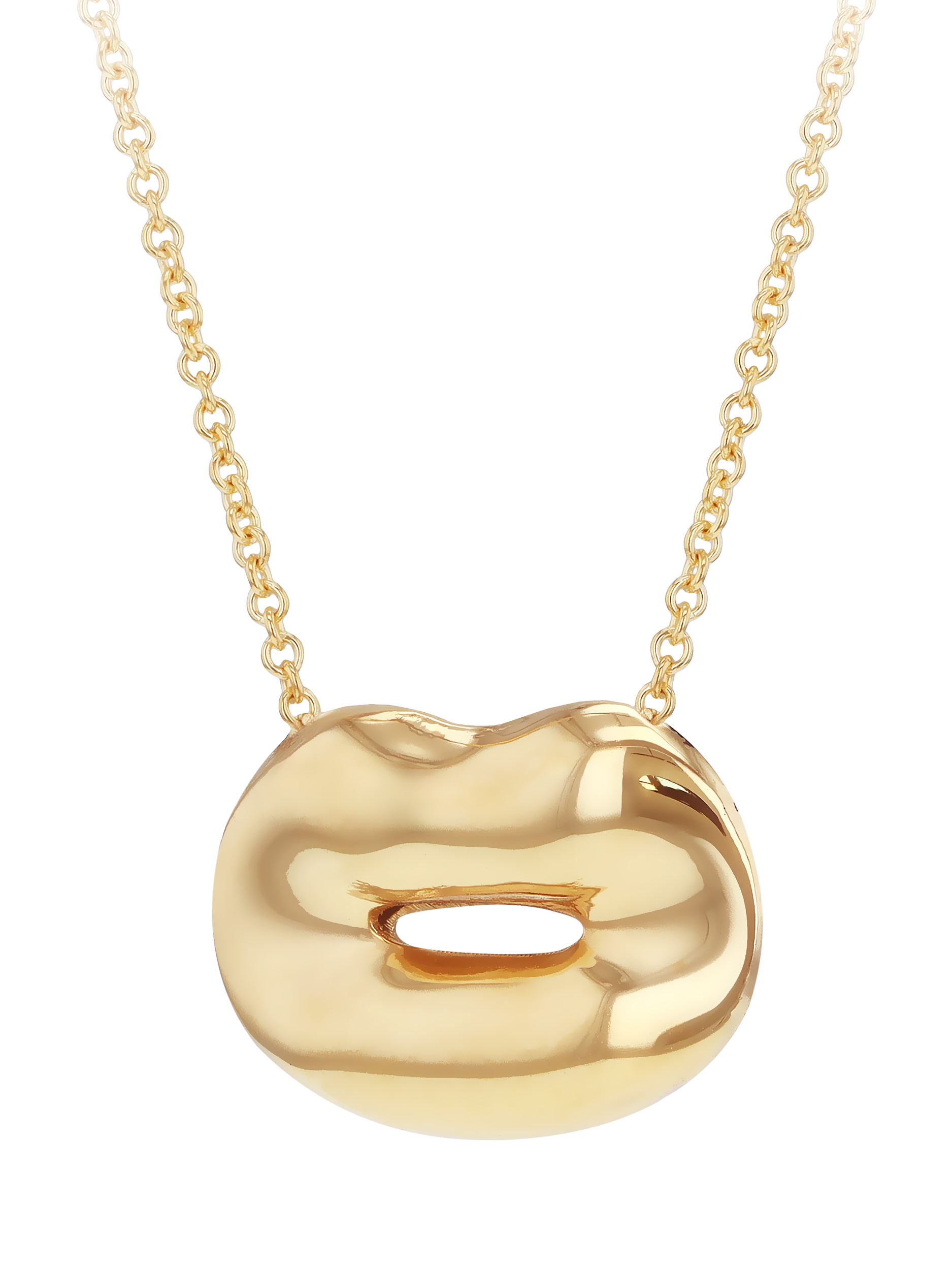 Product image 1 of 4, which shows IBB 9ct Yellow Gold Polished Lips Necklace