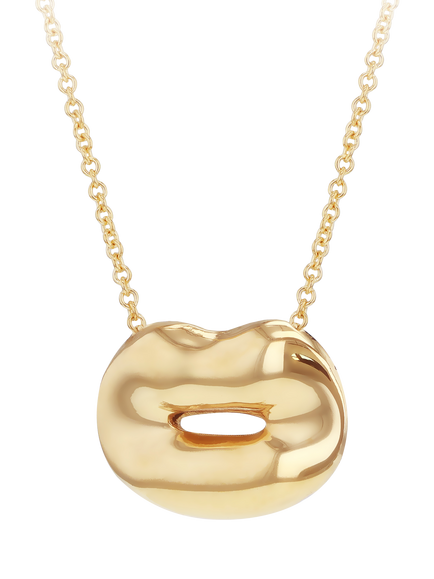 IBB 9ct Yellow Gold Polished Lips Necklace, Yellow Gold