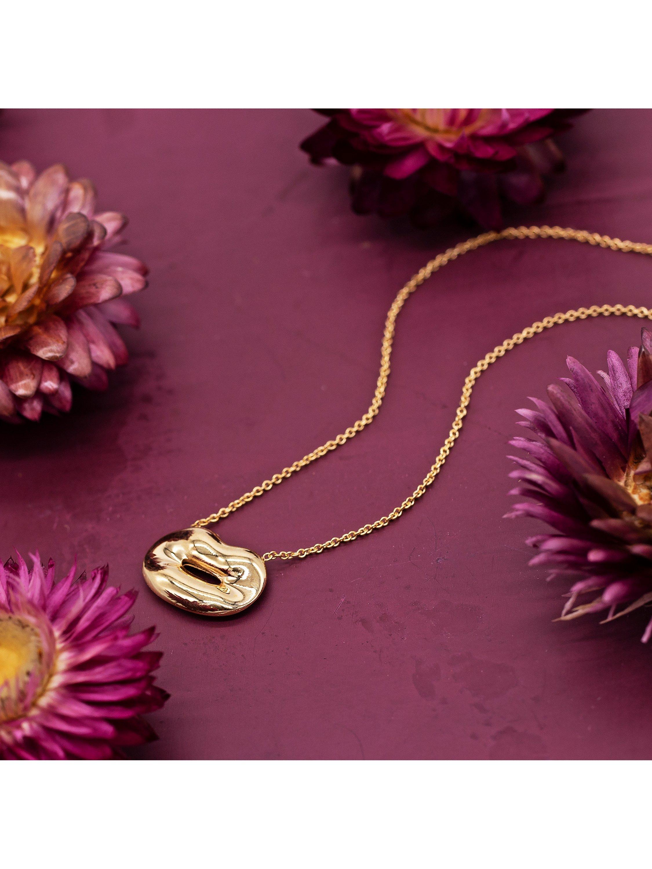 Product image 3 of 4, which shows IBB 9ct Yellow Gold Polished Lips Necklace